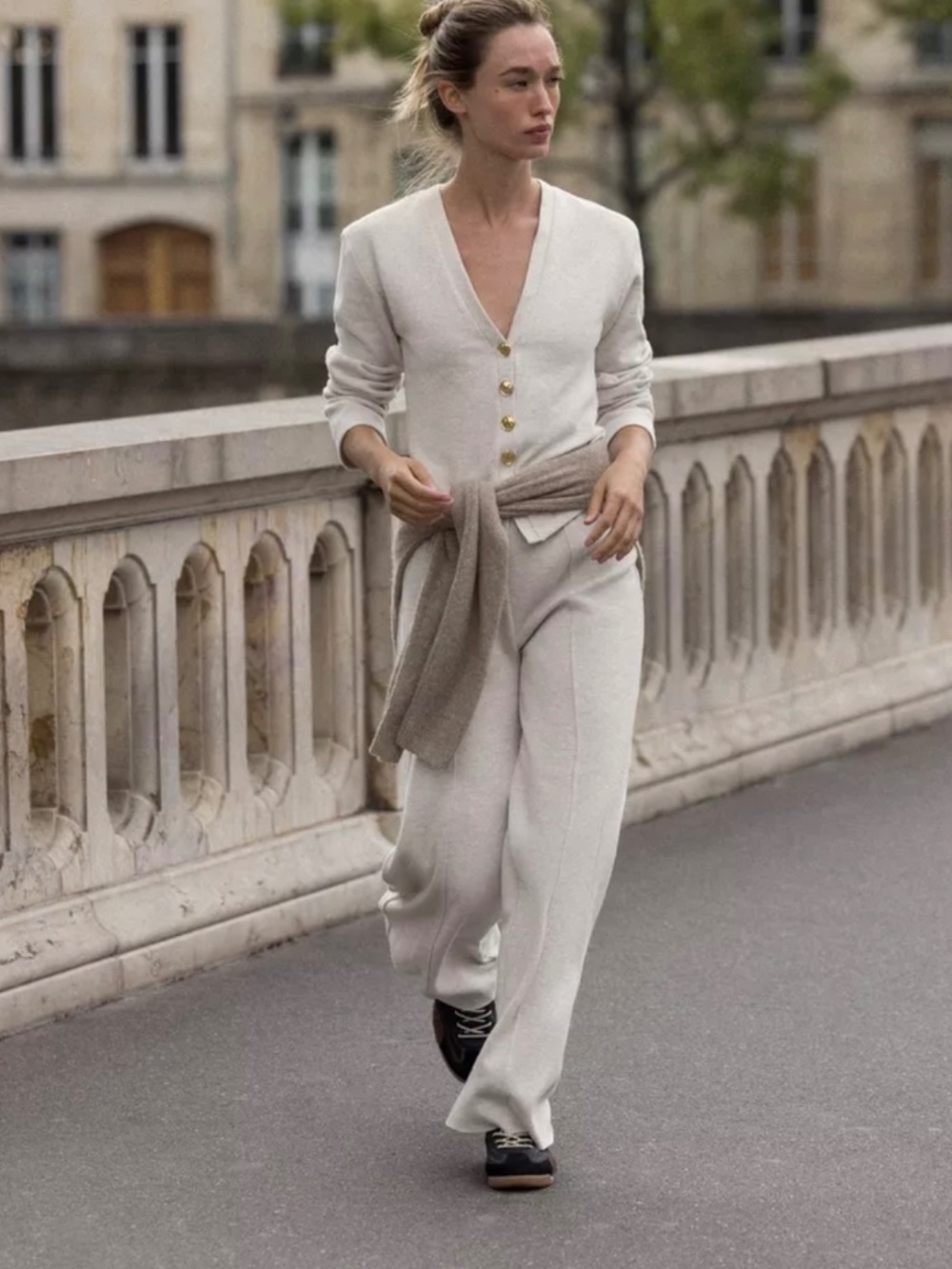 NWT Zara Wool Blend Wide Leg Trousers Oatmeal